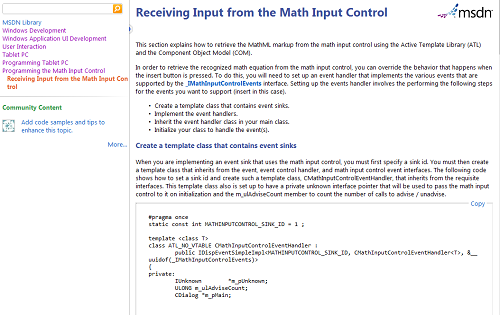 Tablet PC MSDN Content