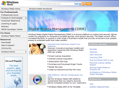 Windows Media DRM Content